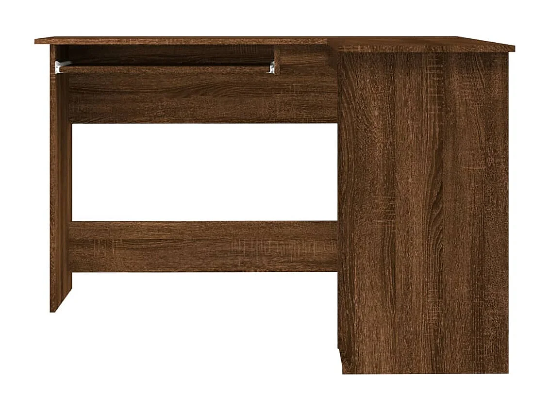 Bureau d'angle chêne marron 120x140x75 cm bois d'ingénierie FR60817