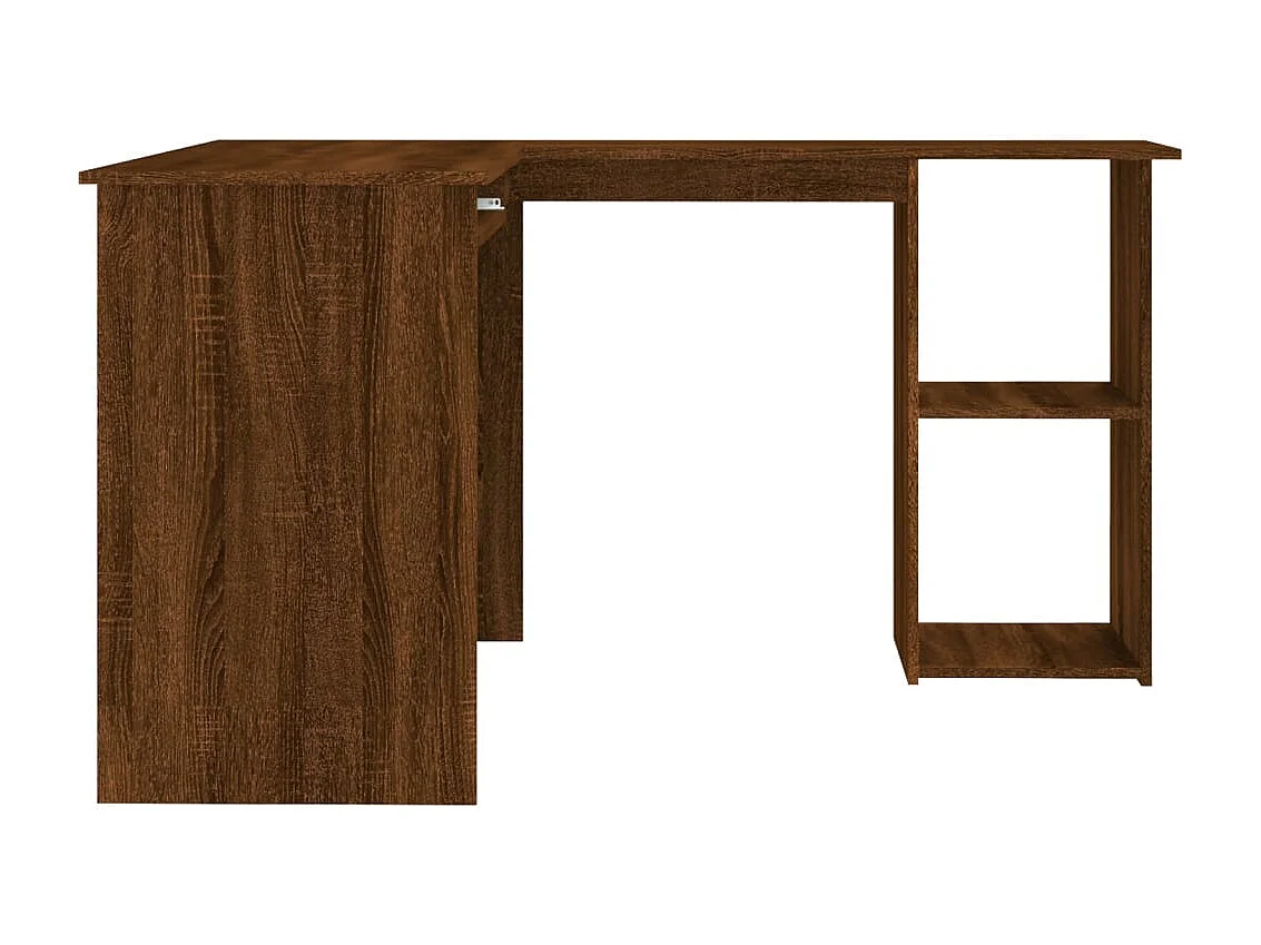 Bureau d'angle chêne marron 120x140x75 cm bois d'ingénierie FR60817