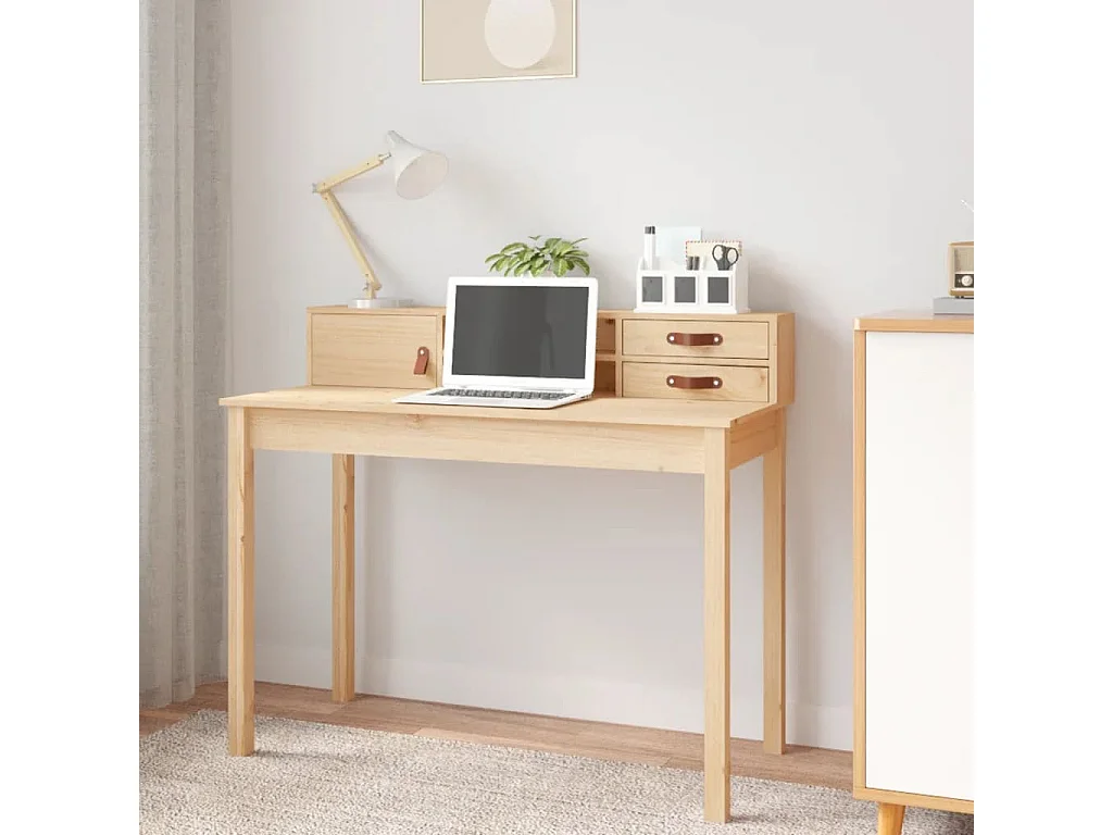 Bureau 110x50x93 cm massief grenenhout BE757616