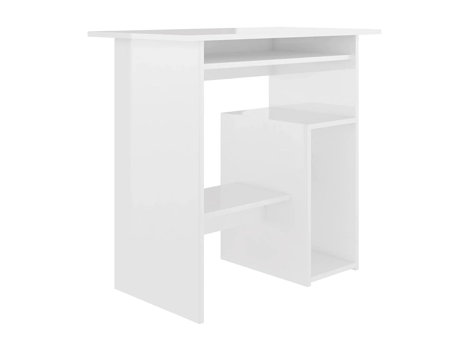 Bureau Blanc brillant 80x45x74 cm Bois d’ingénierie FR33388
