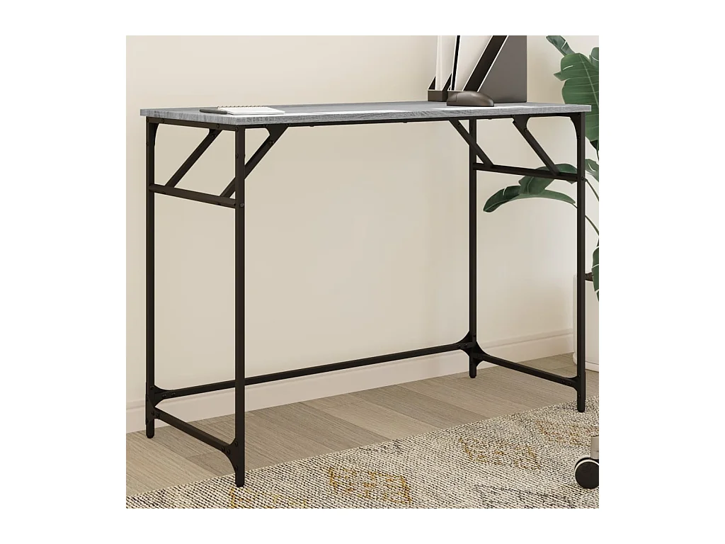 Bureau sonoma gris bois d'ingénierie et acier enduit de poudre FR75870