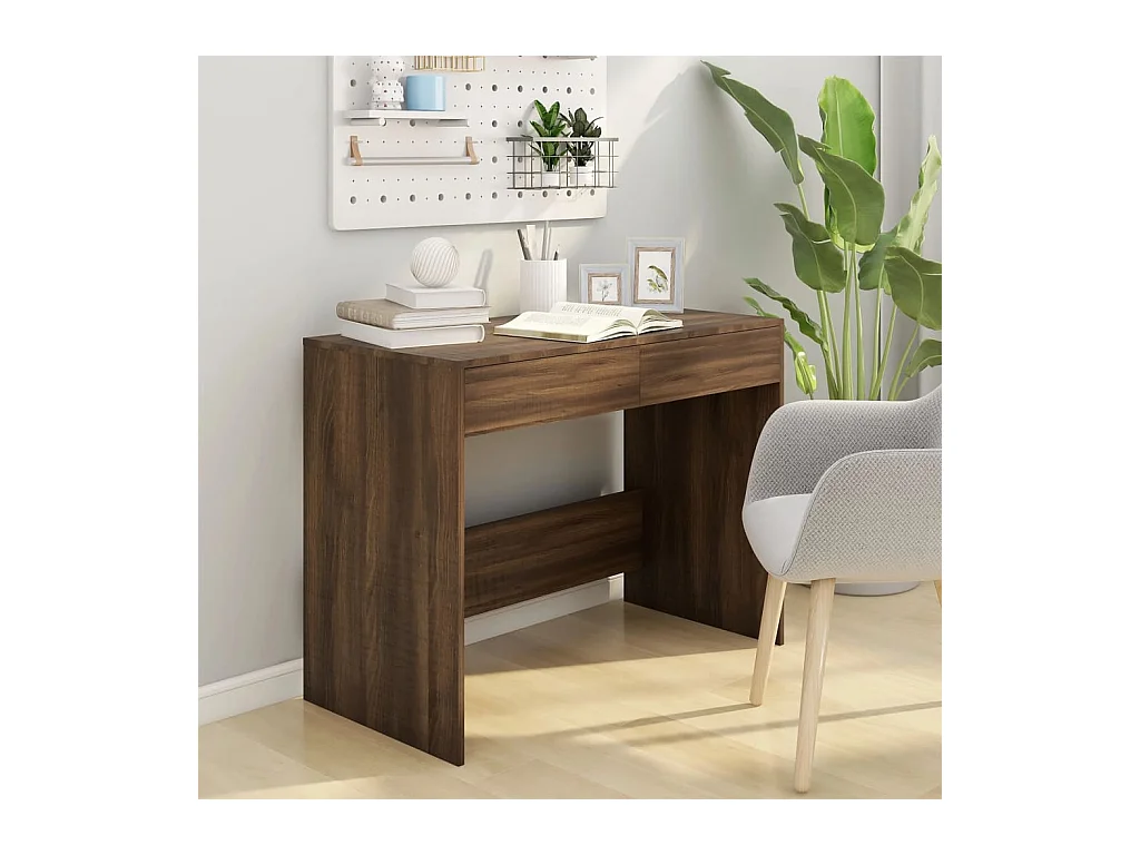 Bureau Chêne marron 101x50x76,5 cm Bois d'ingénierie FR59666