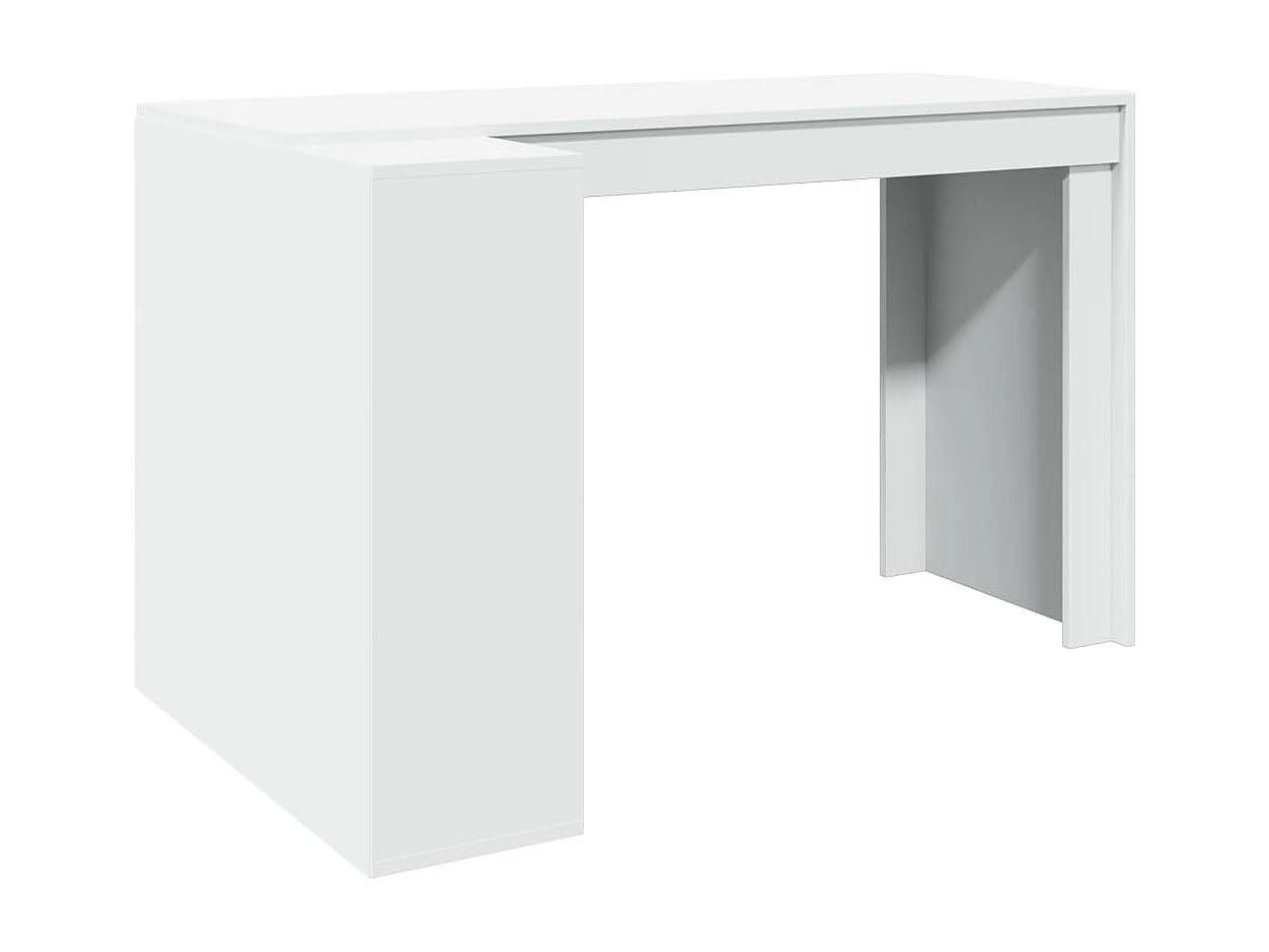 Secretária 123,5x73,5x75 cm derivados de madeira branco PT685928