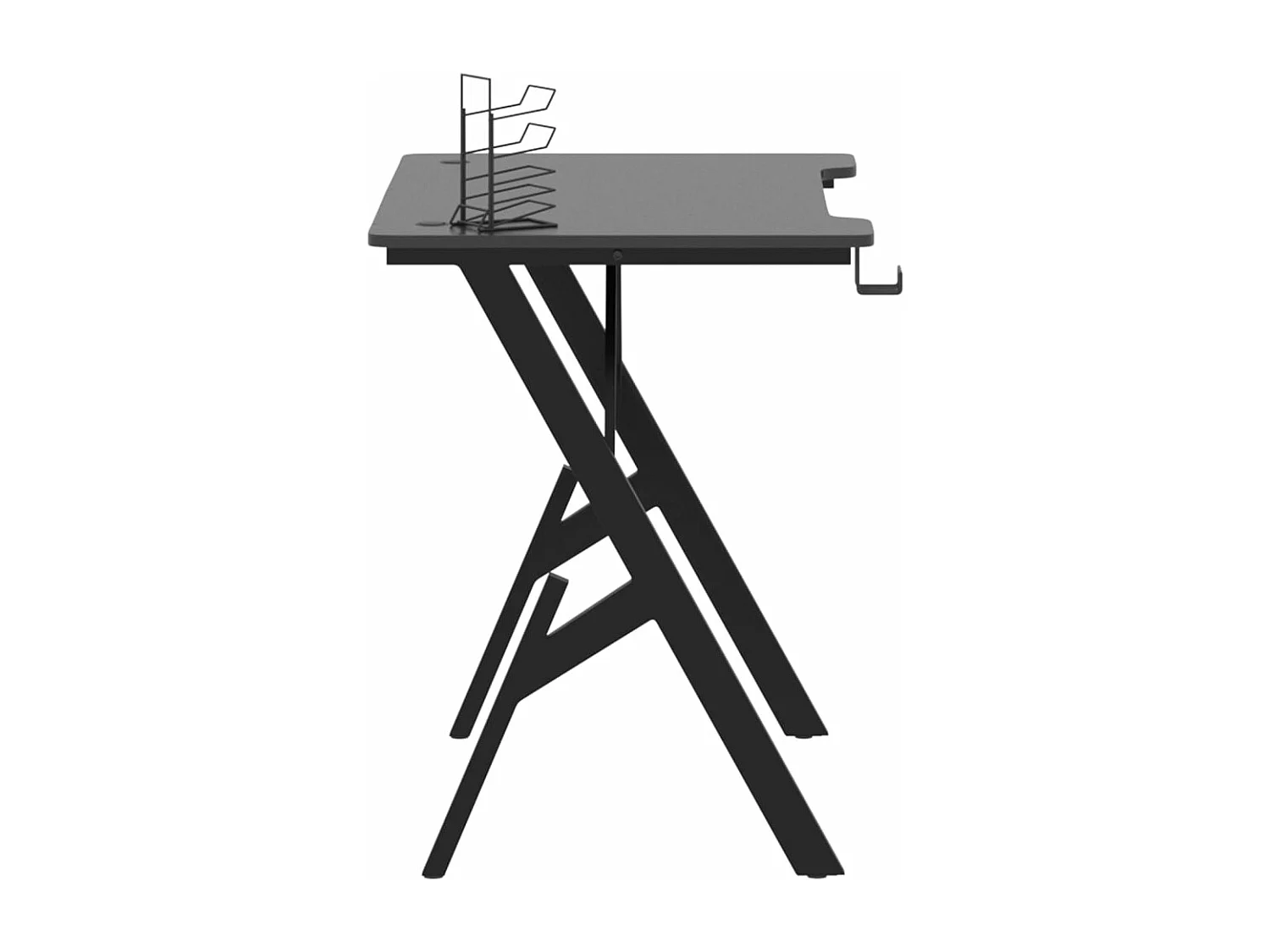 Bureau de jeu avec pieds en forme de Y Noir 90x60x75 cm FR86818