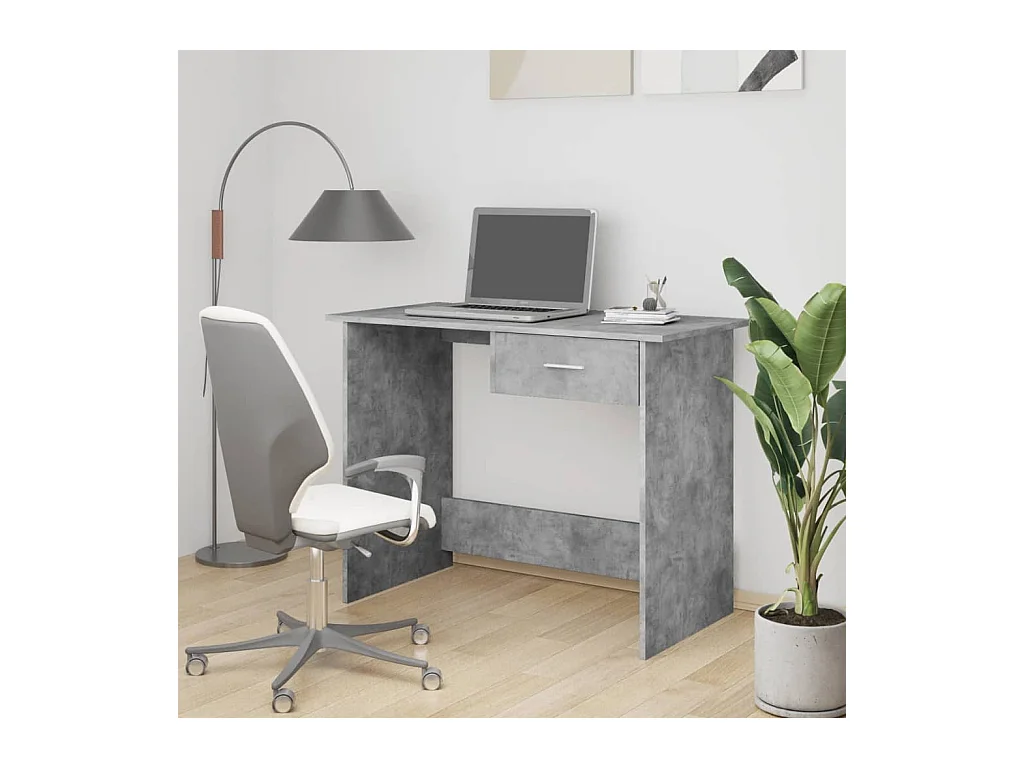 Bureau Gris béton 100x50x76 cm Bois d’ingénierie FR94033