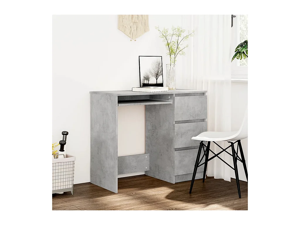Bureau Gris béton 90x45x76 cm Bois d’ingénierie FR46900