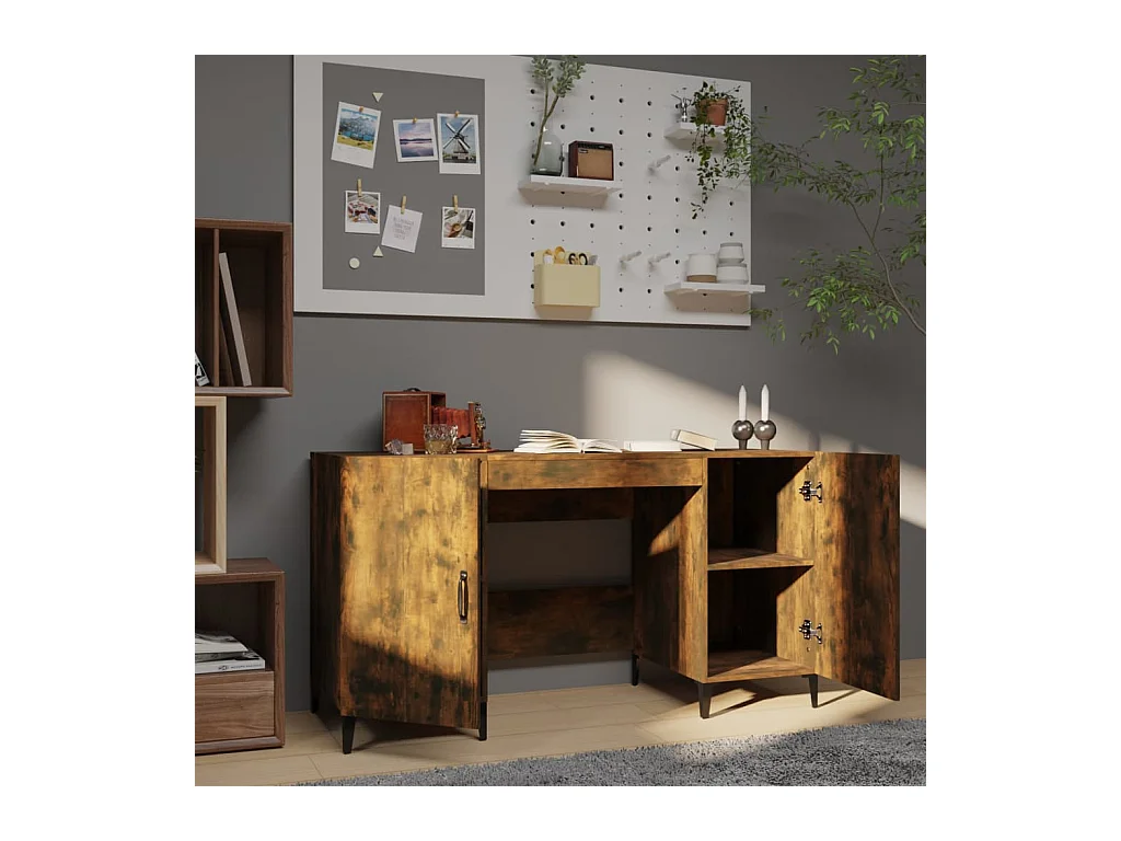 Bureau Chêne fumé 140x50x75 cm Bois d'ingénierie FR56140