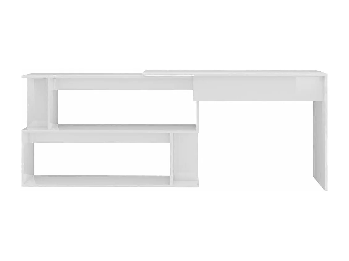 Escritorio de esquina contrachapada blanco brillo 200x50x76 cm ES303925