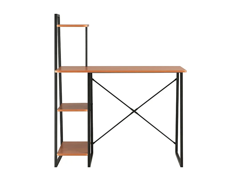 Bureau avec étagère Noir et marron 102x50x117 cm FR87237