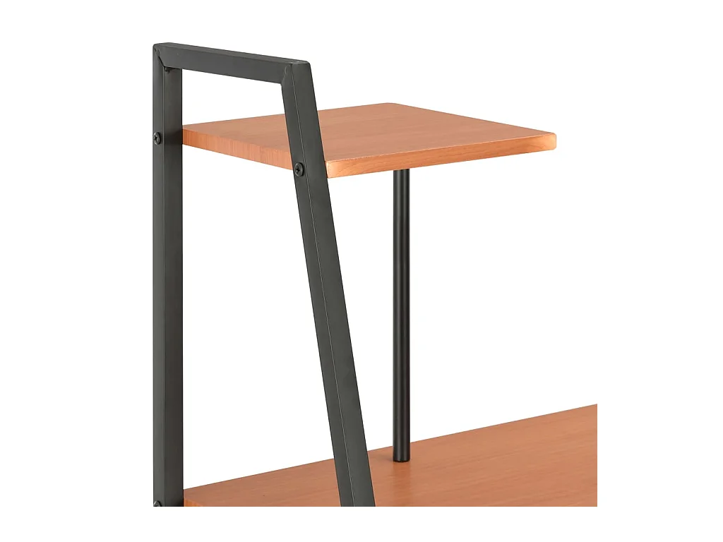 Escritorio con estantería negro y marrón 102x50x117 cm ES144049