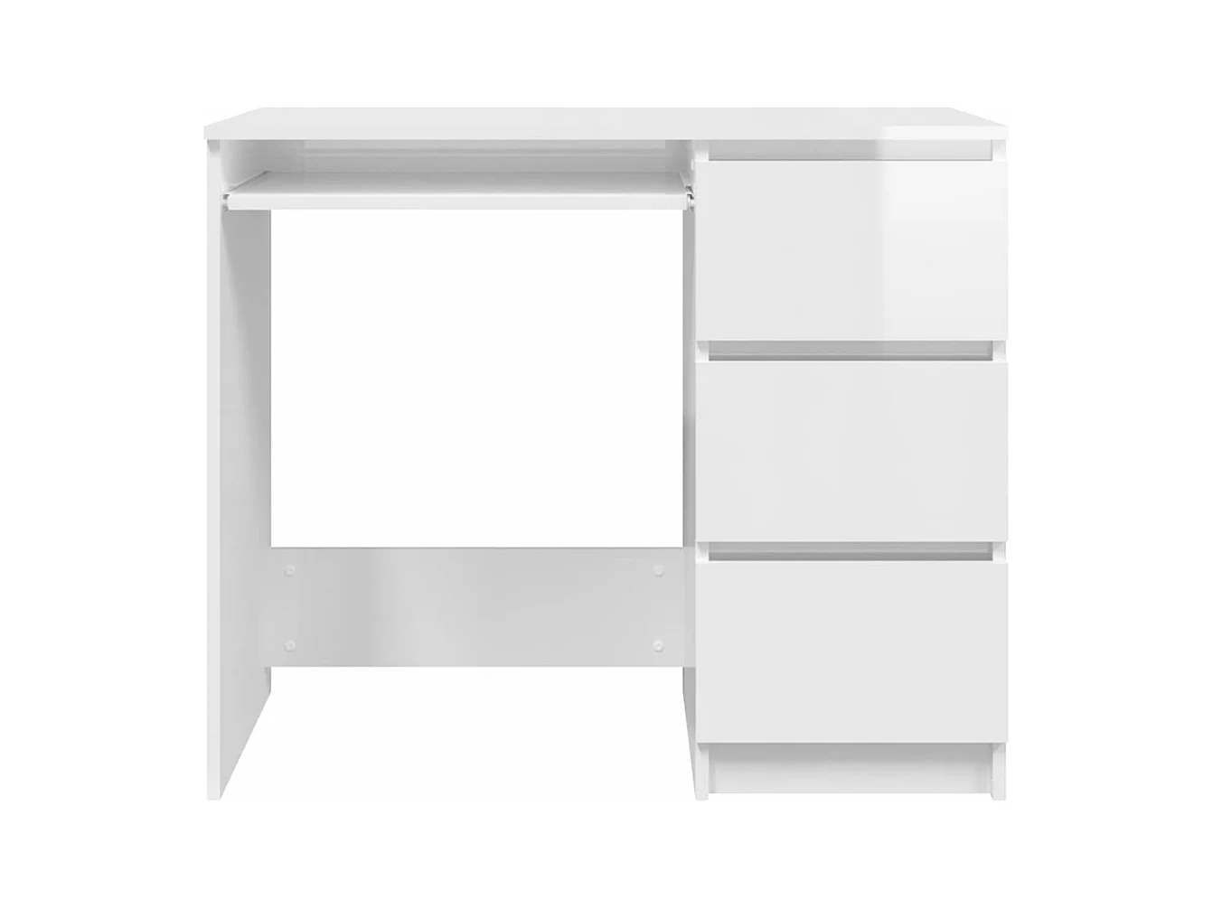 Bureau Blanc brillant 90x45x76 cm Bois d’ingénierie FR85723