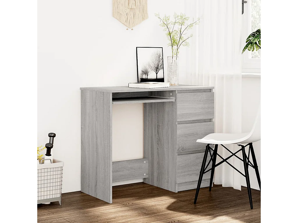 Bureau Sonoma gris 90x45x76 cm Bois d'ingénierie FR96700
