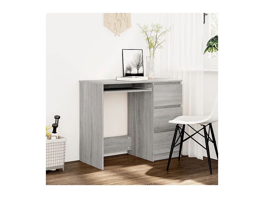Bureau Sonoma gris 90x45x76 cm Bois d'ingénierie FR96700