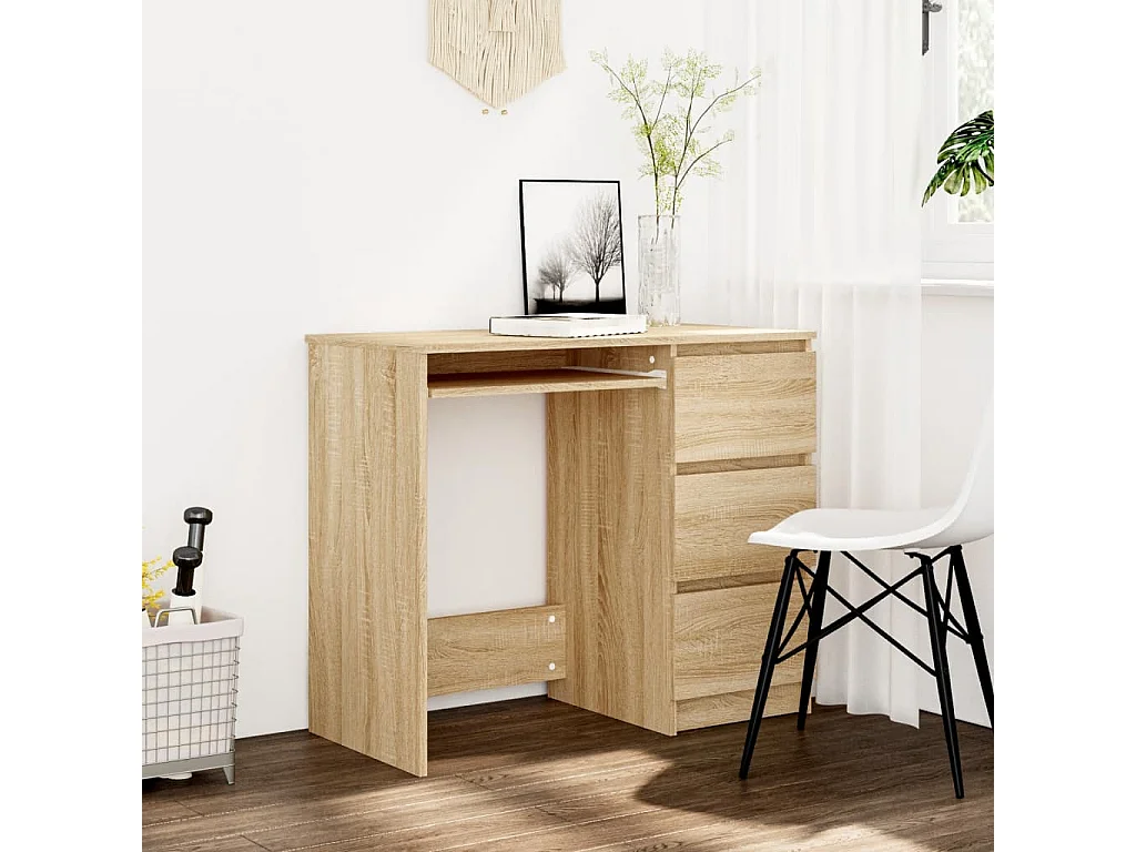 Bureau Chêne sonoma 90x45x76 cm Bois d’ingénierie FR58988