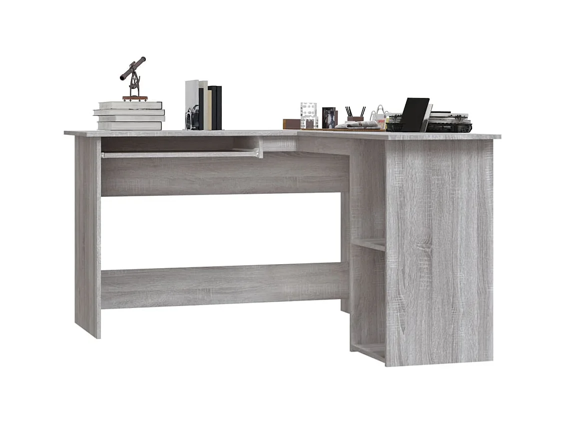 Bureau d'angle sonoma gris 120x140x75 cm bois d'ingénierie FR93724