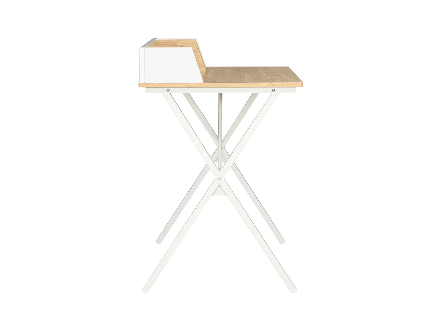 Bureau Blanc et naturel 80x50x84 cm FR90072