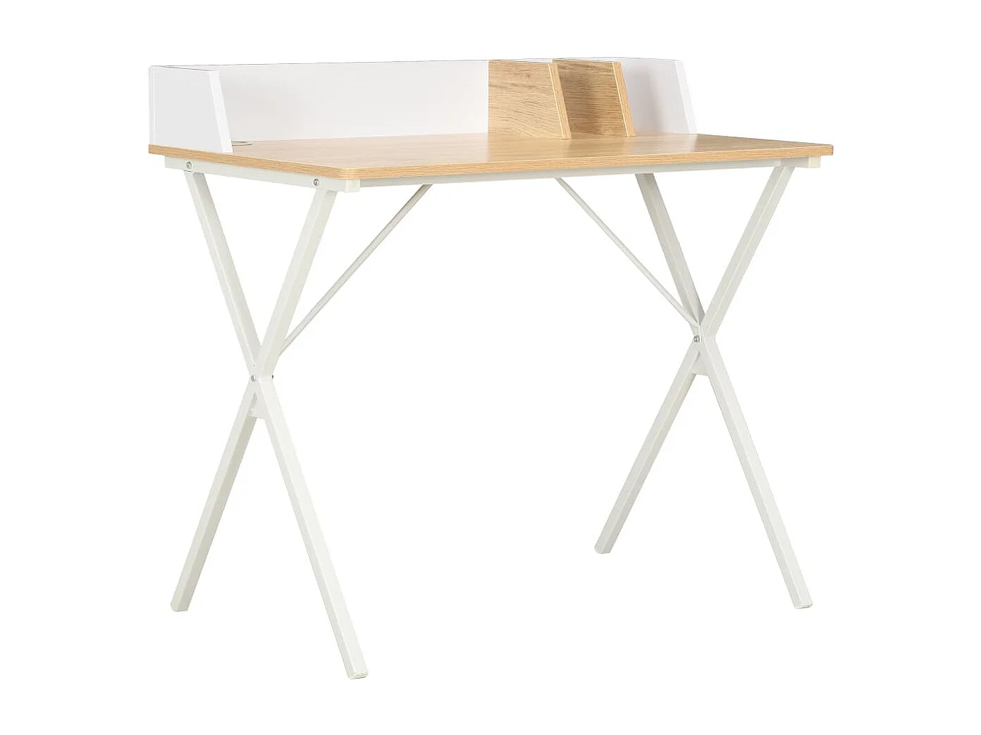 Bureau Blanc et naturel 80x50x84 cm FR90072