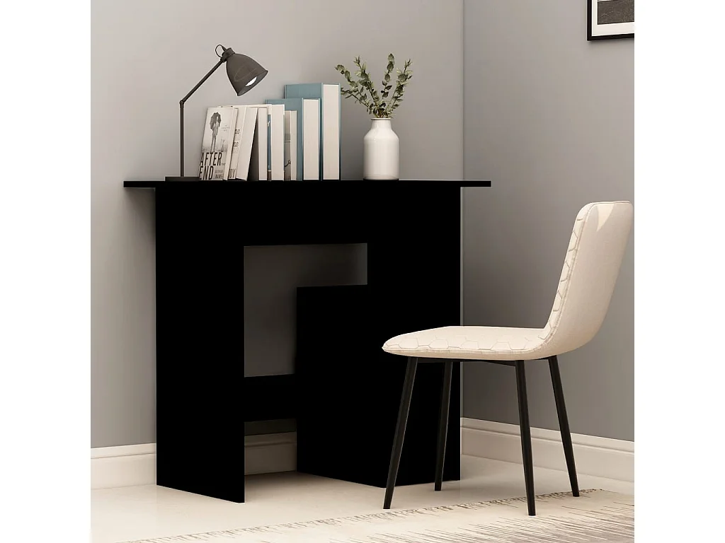 Escritorio de madera contrachapada negro 80x45x74 cm ES894012