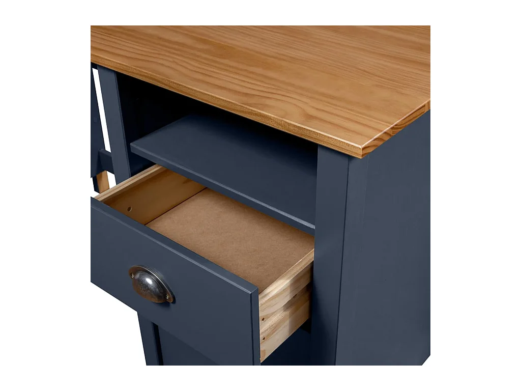 Bureau Hill Gris 150x50x74 cm Bois de pin solide FR59006