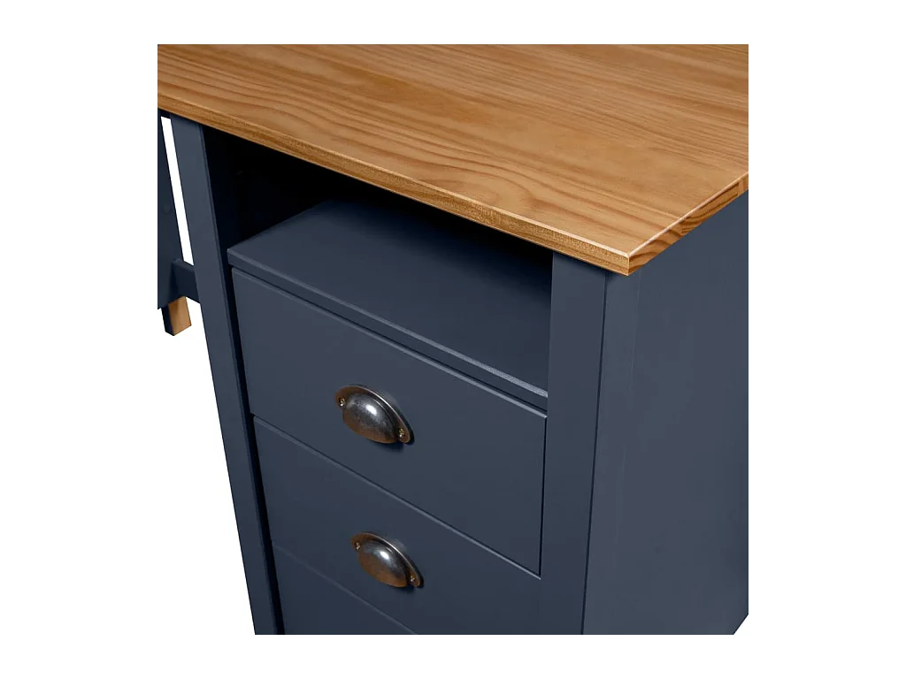 Bureau Hill Gris 150x50x74 cm Bois de pin solide FR59006
