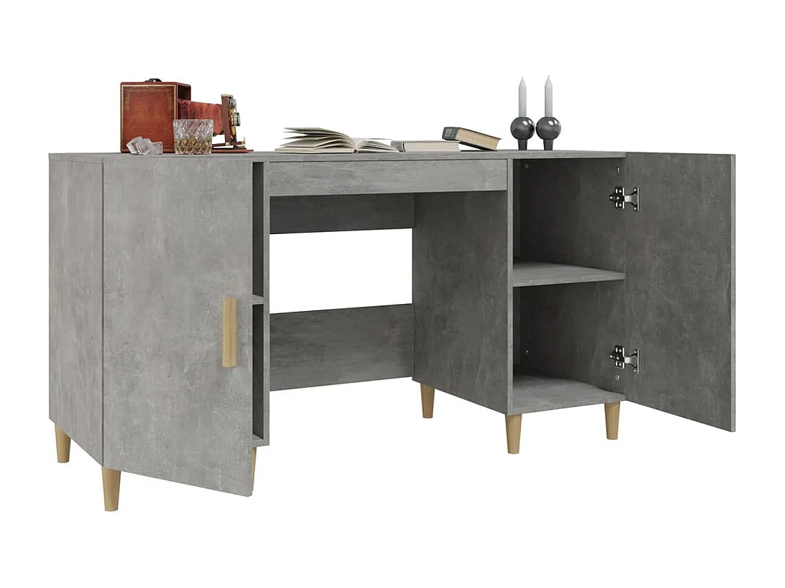 Bureau Gris béton 140x50x75 cm Bois d'ingénierie FR10319