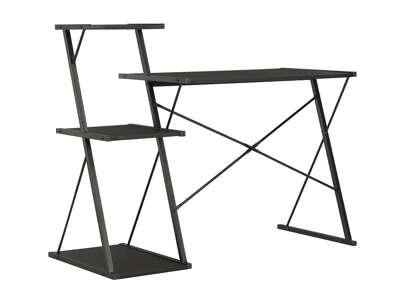 Bureau avec étagère Noir 116x50x93 cm FR58559