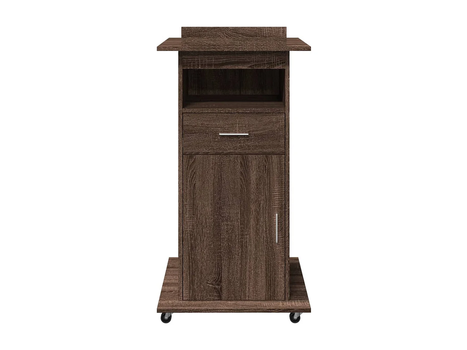 Pupitre et roues et tiroir chêne marron bois d'ingénierie FR50754