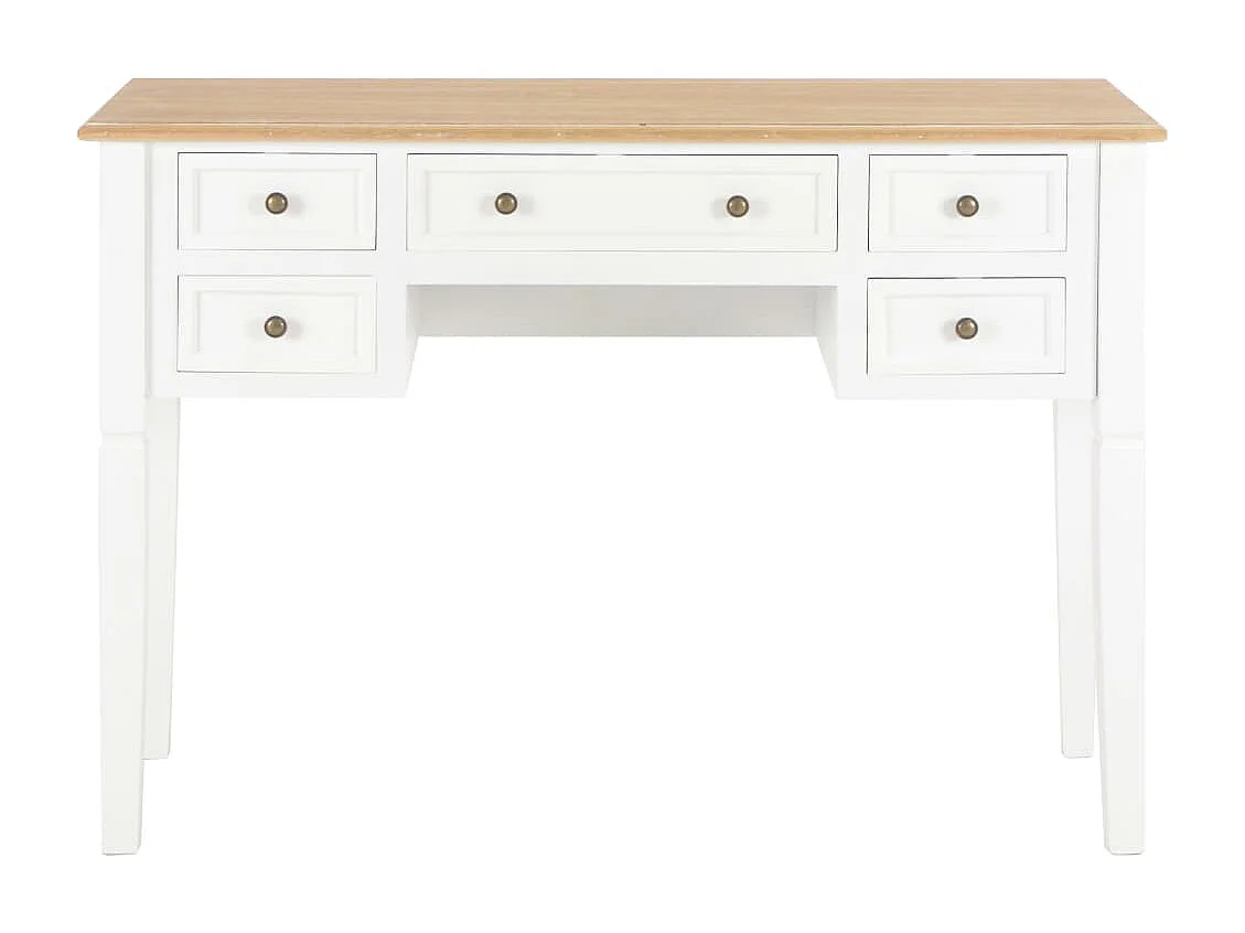 Schrijftafel 109,5x45x77,5 cm hout wit BE362236