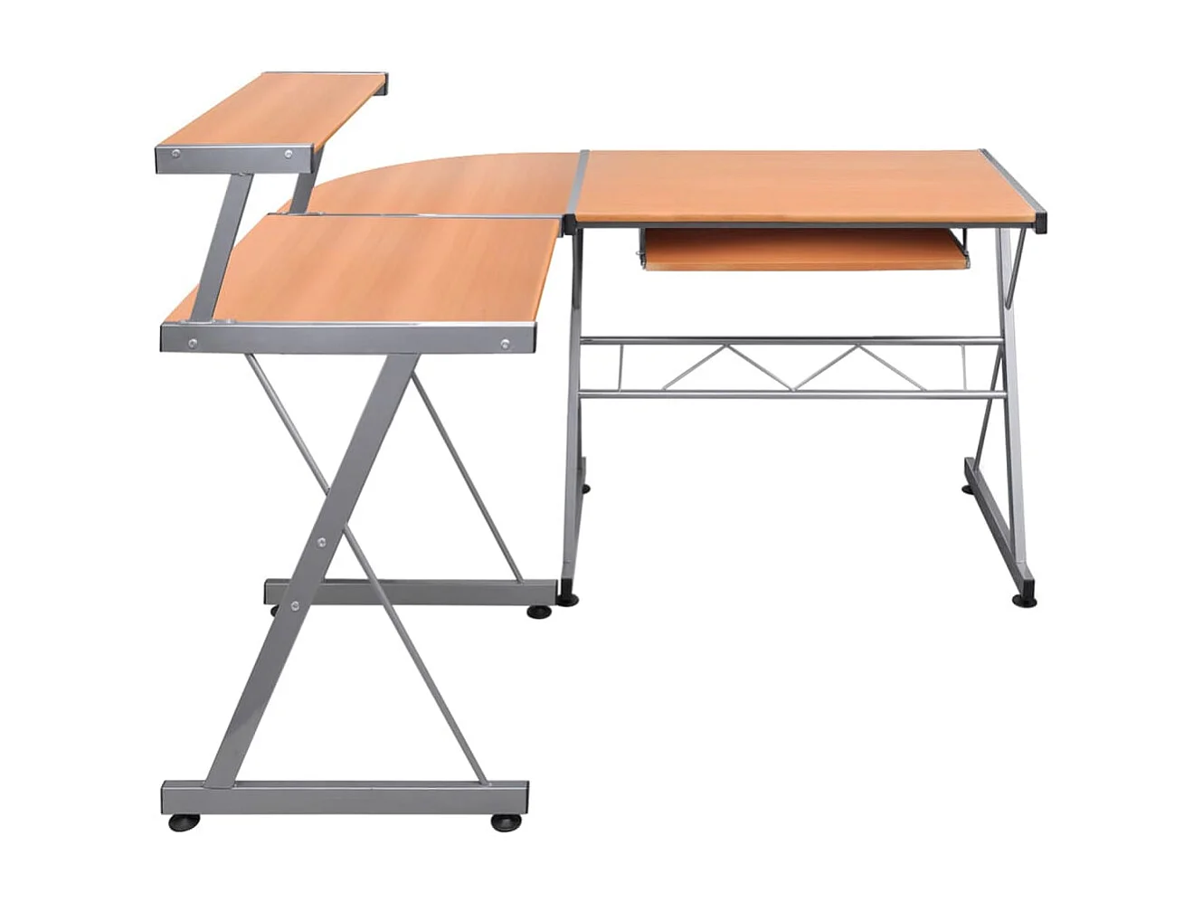 Bureau d'ordinateur d'angle Marron 132x112x99cm Bois ingénierie FR52253