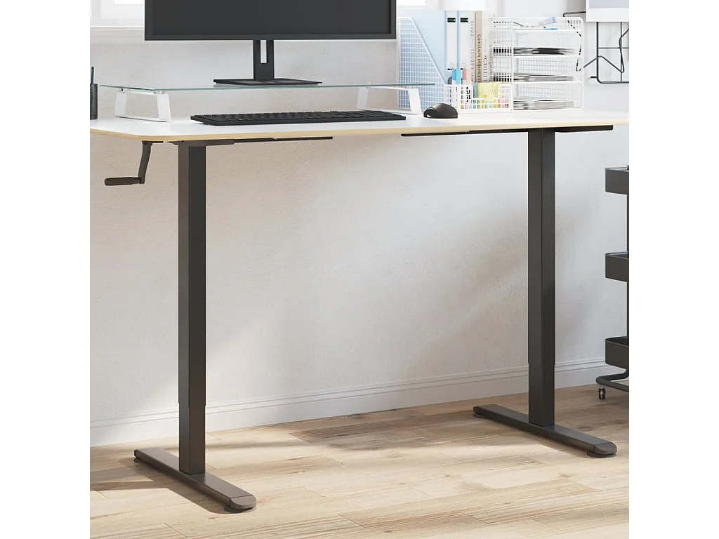 Marco de escritorio de pie acero negro (94-135)x60x(70-114) cm ES710878