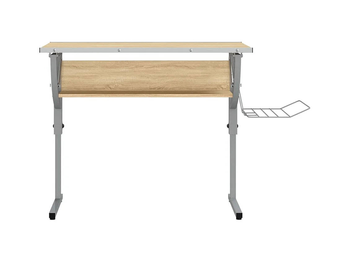 Bureau d'artisanat chêne sonoma et gris 110x53x(58-87) cm FR22847