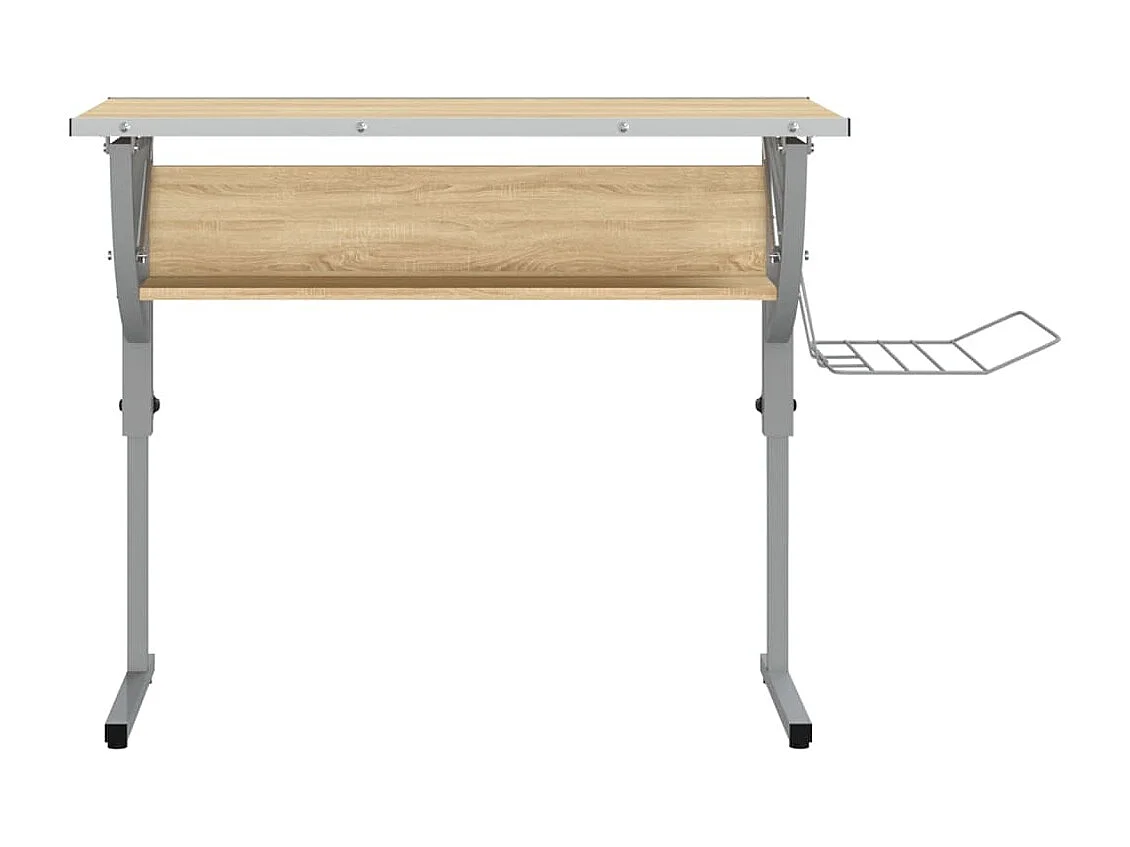 Bureau d'artisanat chêne sonoma et gris 110x53x(58-87) cm FR22847