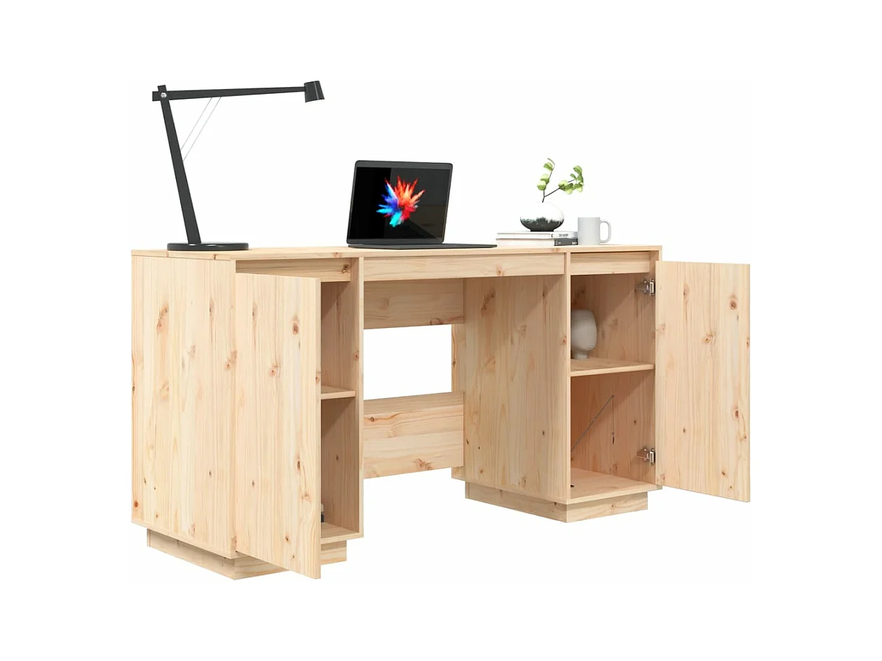 Bureau 140x50x75 cm bois massif de pin FR54523