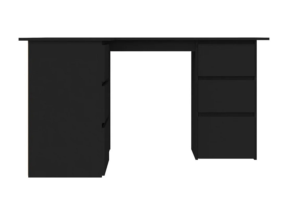 Hoekbureau 145x100x76 cm bewerkt hout zwart BE927914