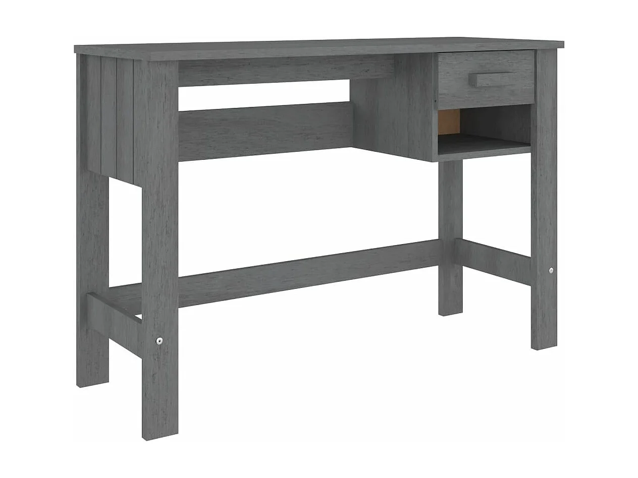 Bureau HAMAR Gris foncé 110x40x75 cm Bois massif de pin FR22023