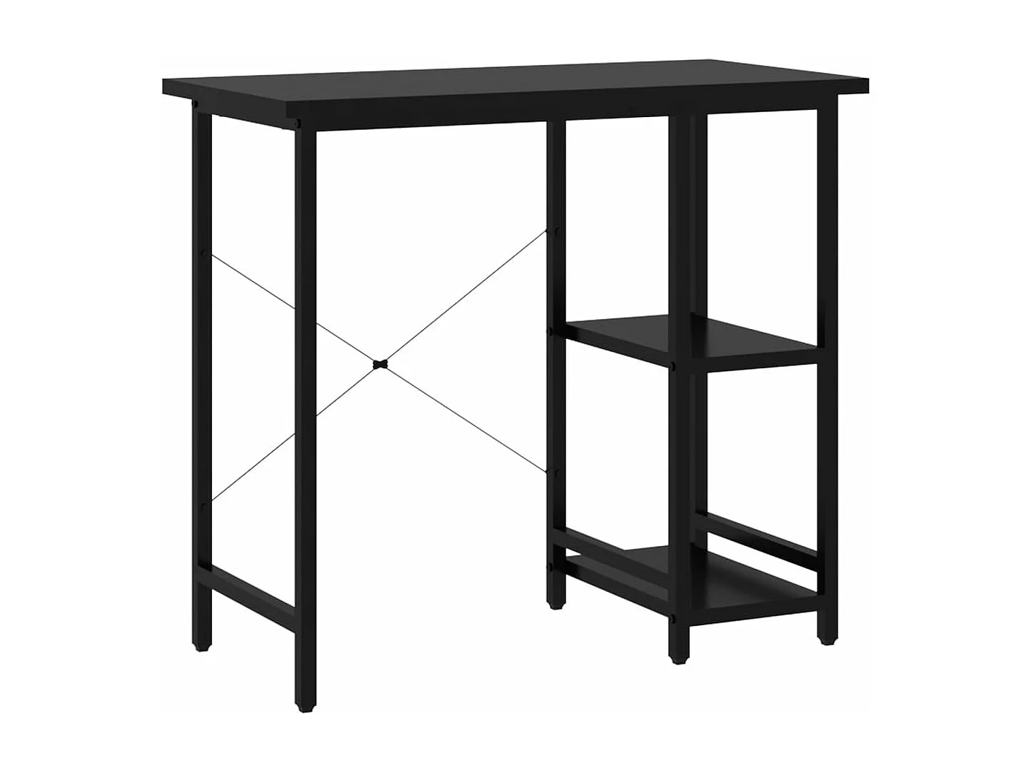 Bureau d'ordinateur Noir 80x40x72 cm MDF et métal FR76043