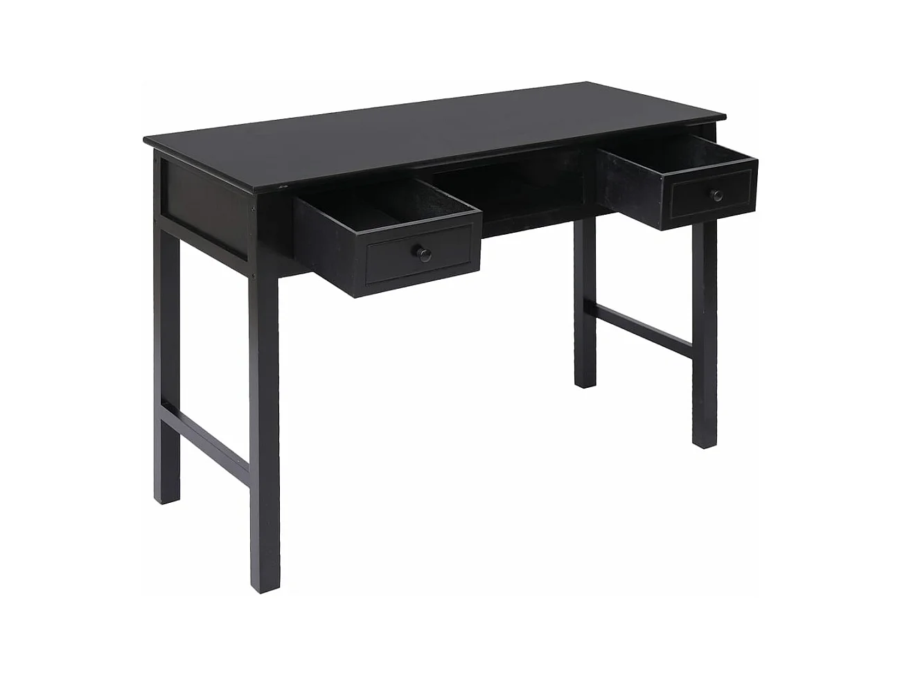 Bureau Noir 108x45x76 cm Bois de Paulownia massif FR26332