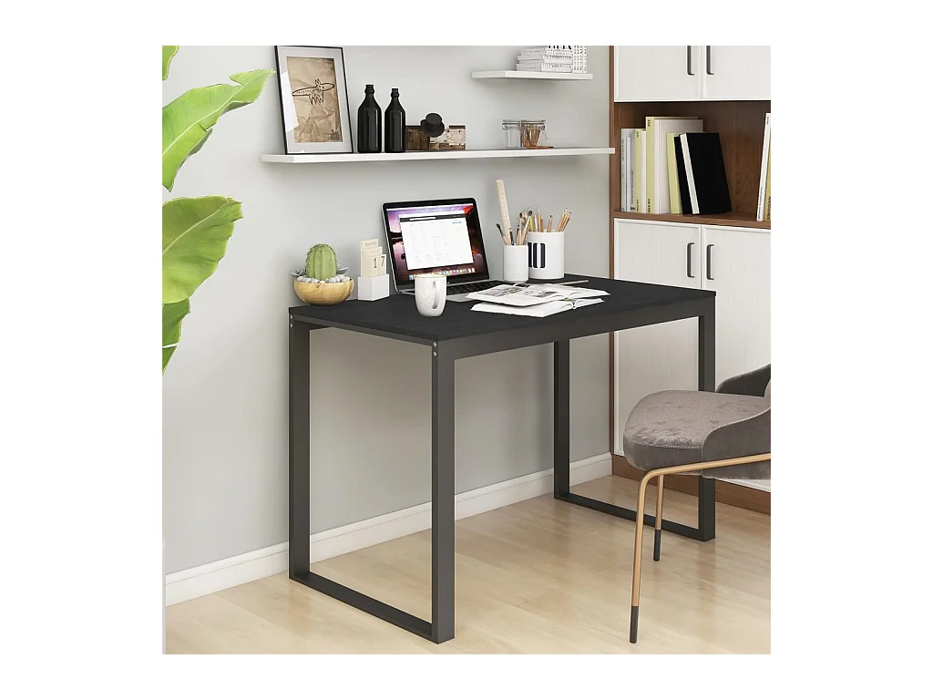 Bureau d'ordinateur Noir 110x60x73 cm Bois d’ingénierie FR44663