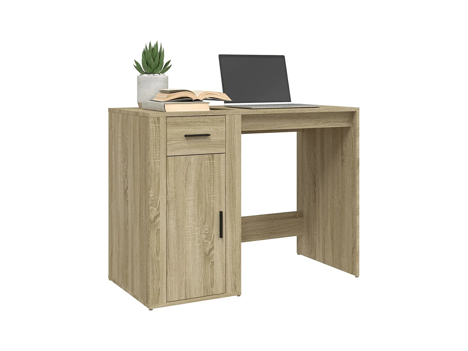 Escritorio madera contrachapada color roble Sonoma 100x49x75 cm ES750309