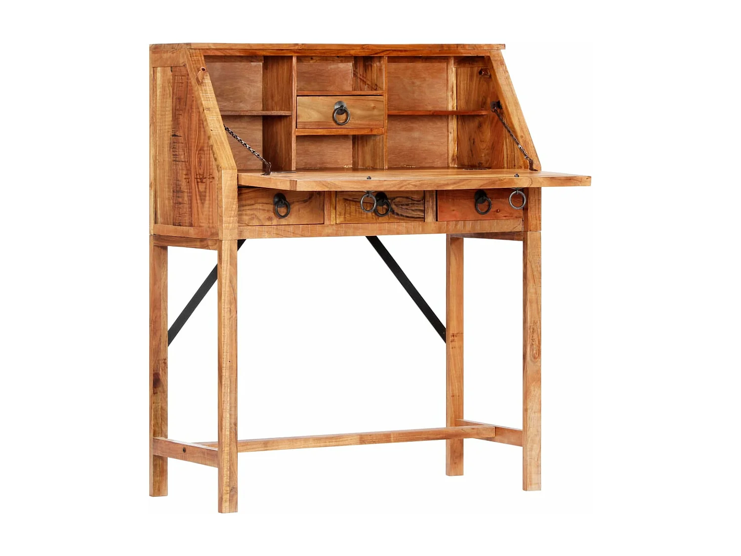 Secretária 90x40x107 cm madeira de acácia maciça PT796055