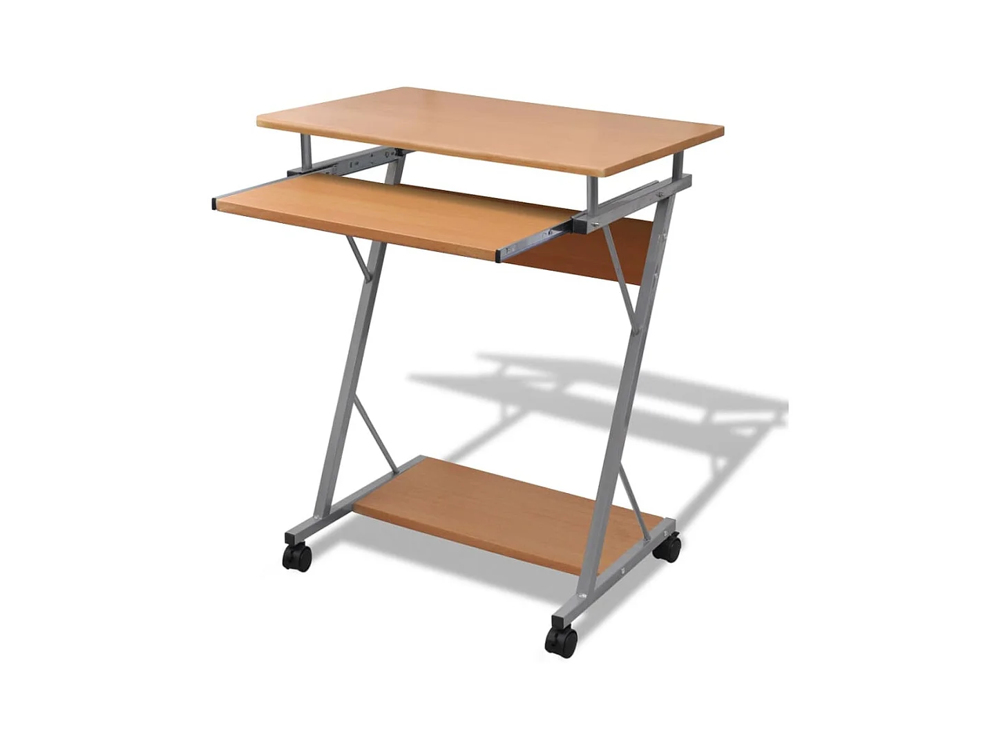 Bureau d'ordinateur avec plateau à clavier coulissant Marron FR20401