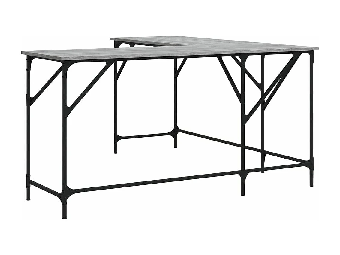 Secretária 149x149x75 cm derivados de madeira cinzento sonoma PT107776