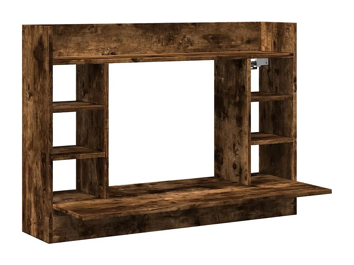 Bureau mural chêne fumé 105x48x75 cm bois d'ingénierie FR15992