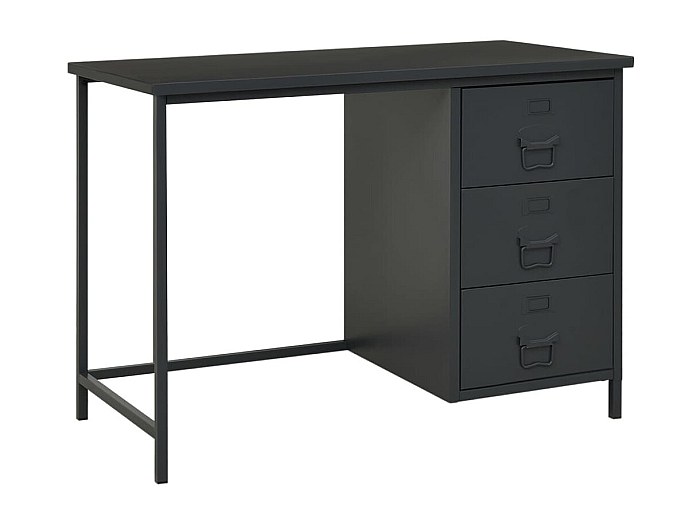 Bureau Industriel Blanc Avec Tiroirs – 105x52x75 Cm, Structure Acier, Neuf