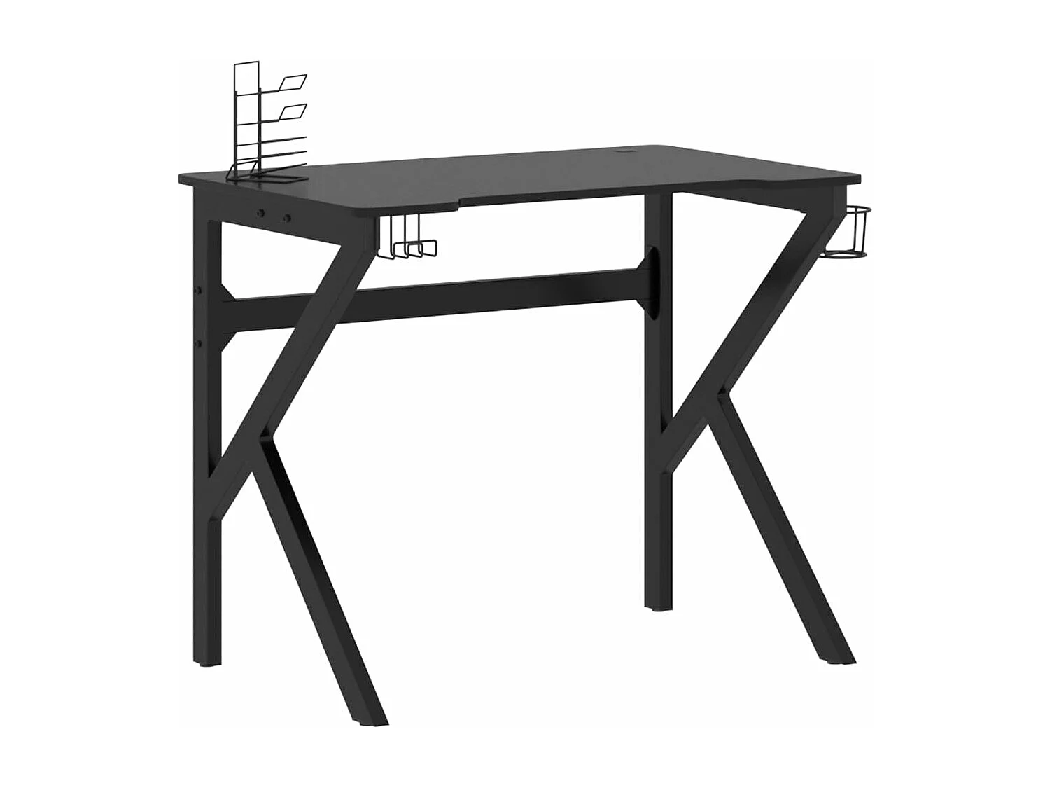 Bureau de jeu avec pieds en forme de K Noir 90x60x75 cm FR81098