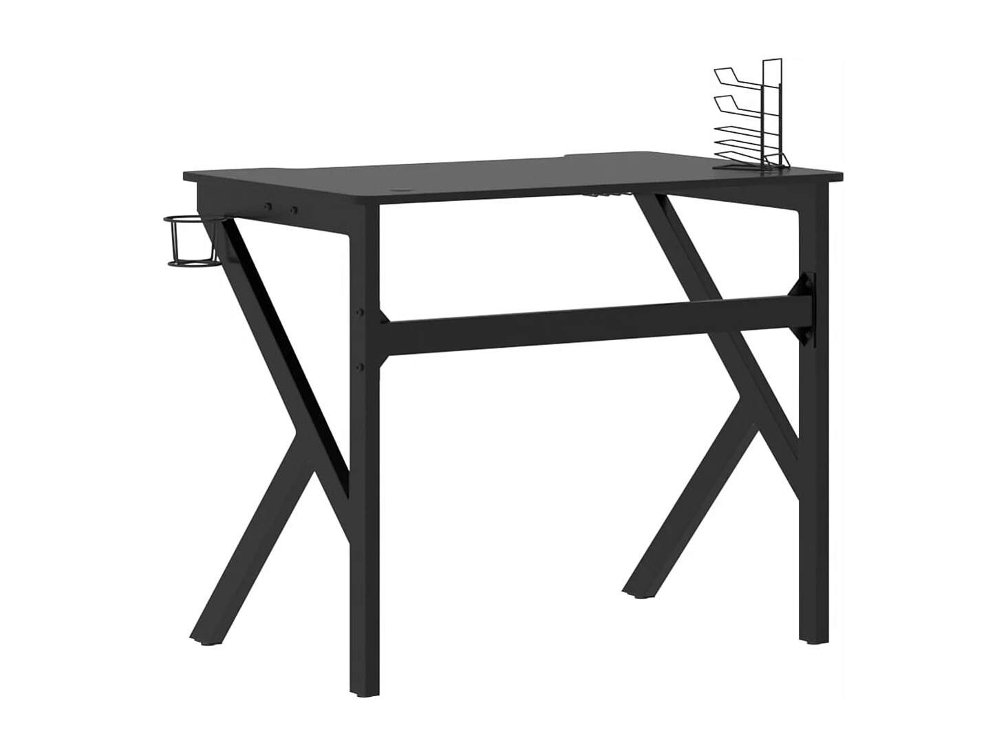 Secretária de gaming c/ pernas em forma de K 90x60x75 cm preto PT604146