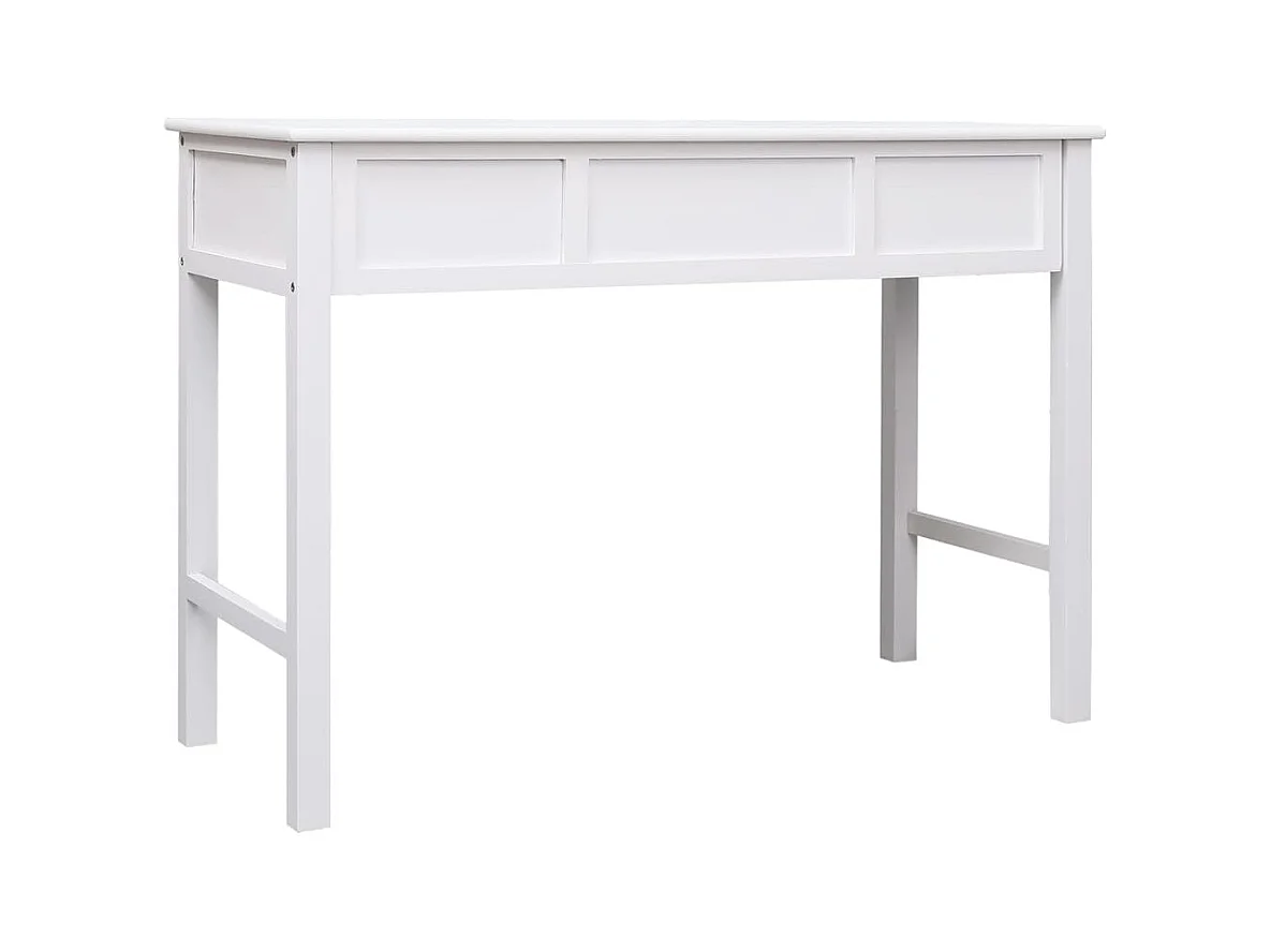 Bureau Blanc 108x45x76 cm Bois de Paulownia massif FR21973