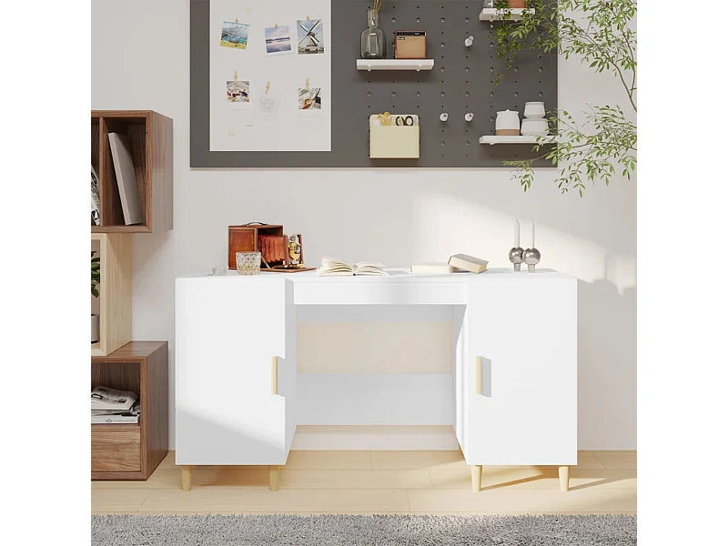 Bureau Blanc 140x50x75 cm Bois d'ingénierie FR52295