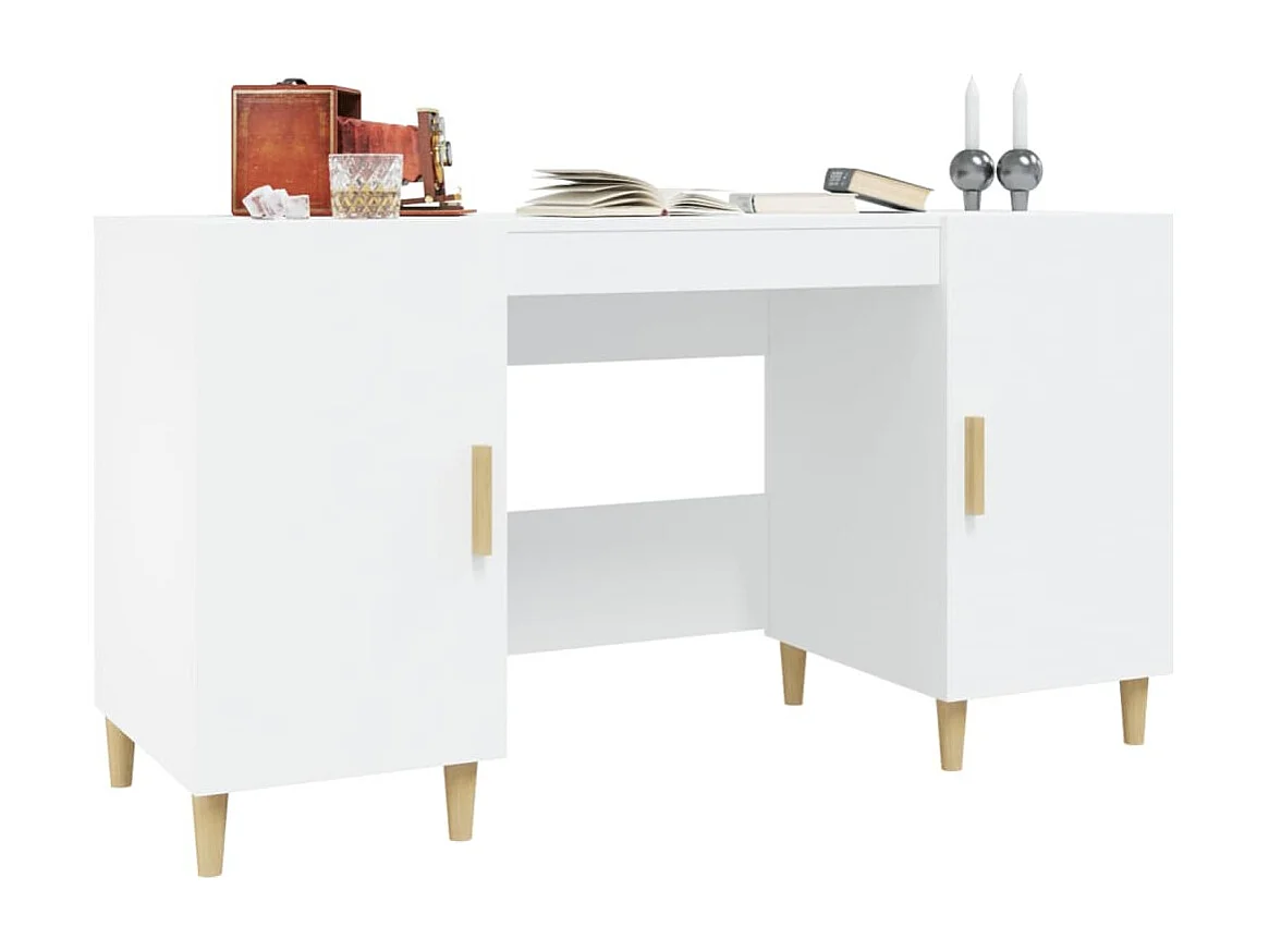 Bureau Blanc 140x50x75 cm Bois d'ingénierie FR52295