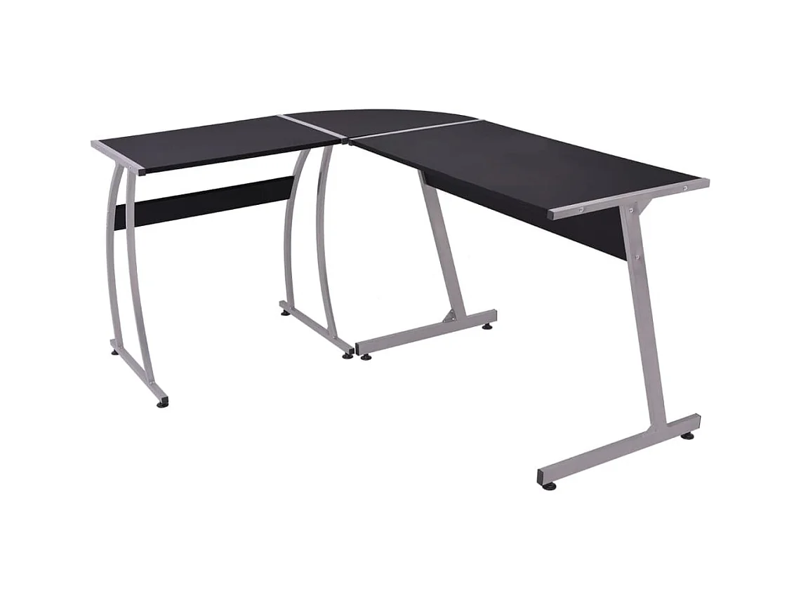 Bureau d'angle en forme de L Noir FR102223